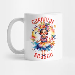 Watercolor Carnival Season Girl Mug